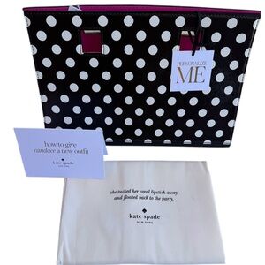 NWT Kate Spade Make It Mine Polka Dot Candace Purse Bag Bow Flap Sleeve Cover